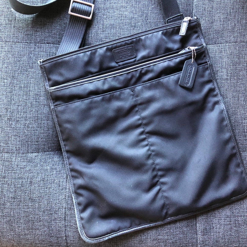 Coach nylon and leather crossbody tote
